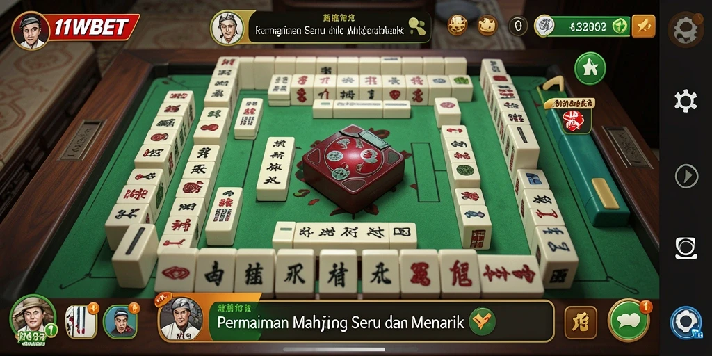 Tampilan gameplay menarik dari 11WBET dengan suasana permainan Mahjong.