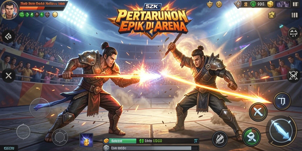 Tampilan gameplay yang menegangkan dalam pertarungan epik di 5ZK.