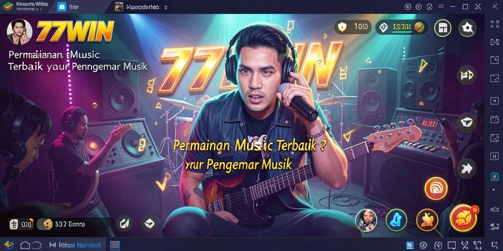 Screenshot gameplay 77WIN yang menunjukkan interaksi pengguna dengan musik.