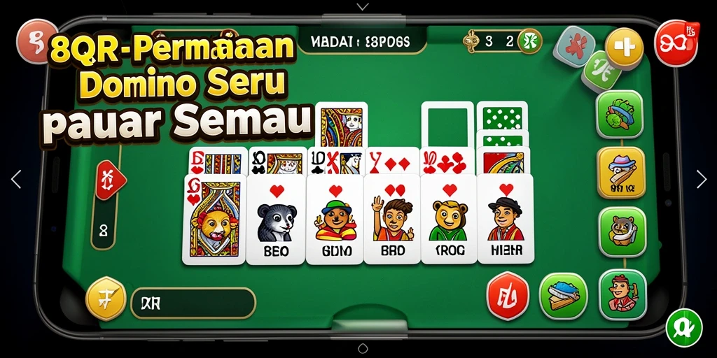 Screenshot gameplay 8QR menampilkan keseruan bermain domino.