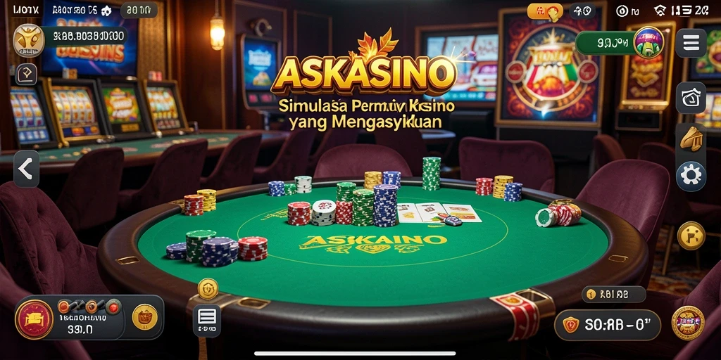 Tampilan gameplay yang mendebarkan di ASKASINO, merasakan atmosfer kasino.
