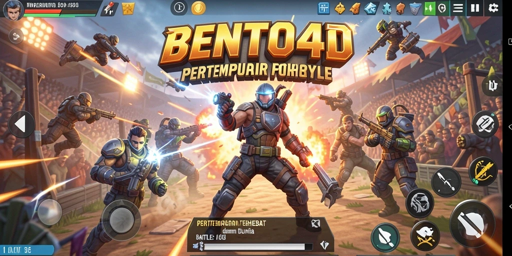 Gameplay inti BENTO4D dalam aksi Battle Royale.