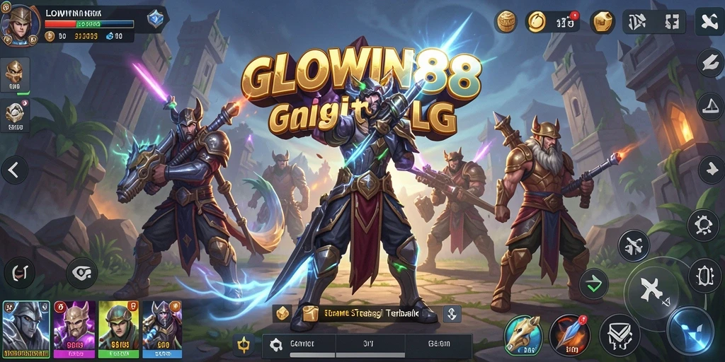 Screenshot gameplay GLOWIN88 yang menampilkan strategi pertempuran yang seru.