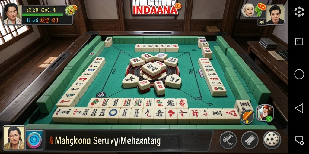 Tampilan gameplay Mahjong yang menarik dalam INDAAA.