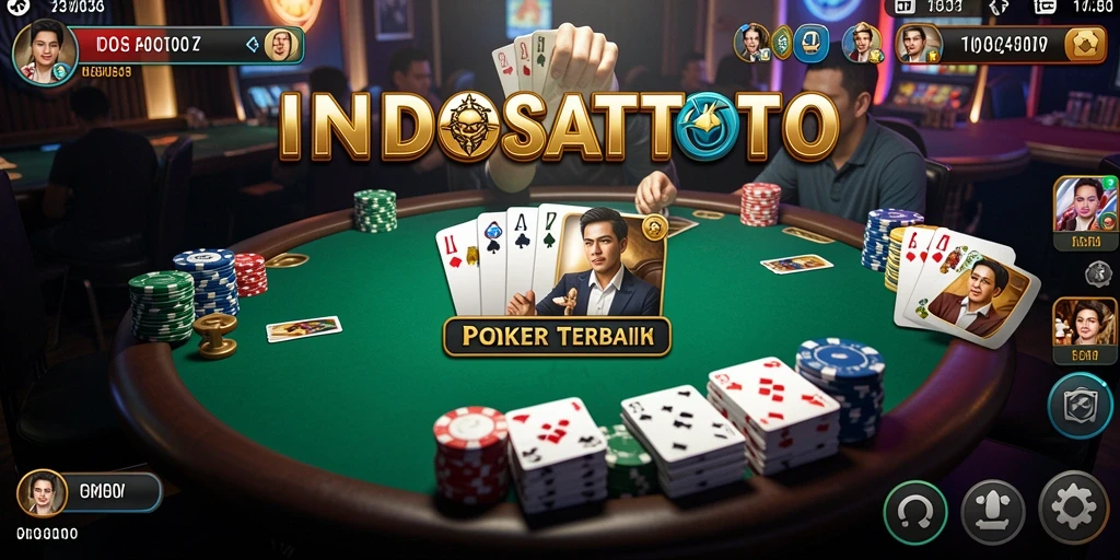 Tampilan gameplay poker yang menarik dan interaktif di INDOSATTOTO.