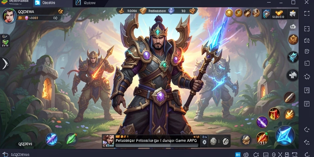 Screenshot menampilkan aksi seru dalam gameplay ARPG QQDEWA.