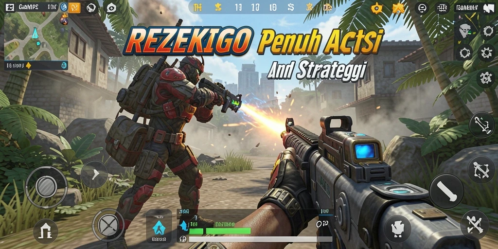Gameplay seru dalam REZEKIGO menampilkan adegan pertempuran yang intens.